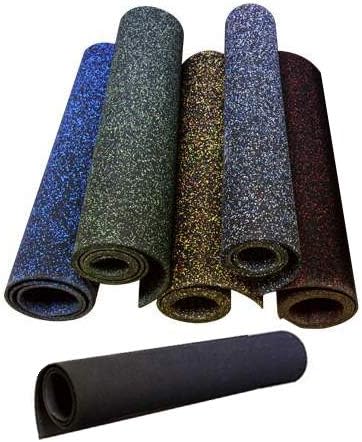 American Floor Mats 1/4in (7mm) Thick 10% Mocha 4' x 20' Heavy Duty Rubber Rolls, Protective Exercise Mats, Home Gym Rubber Flooring