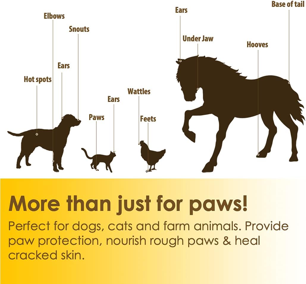 [8 OZ] Natureland Organic Paw Wax for Dogs and Cats, Natural Outdoor Protection to Heal, Repair, and Protect Dry, Chapped, or Rough Pads, Helps Protects Paws on Snow, Sand, or Dirt (8 OZ)