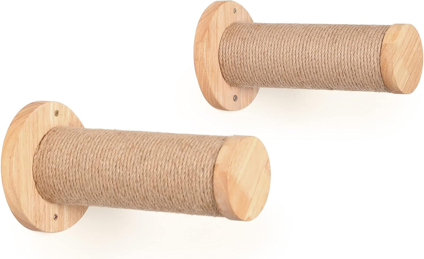 FUKUMARU Cat Wall Furniture, 11.8 Inch Cats Steps for Drywall, Kitten Stairs for Wall Mounted with Jute Scratching Kittens Shelf, 2 of Pack