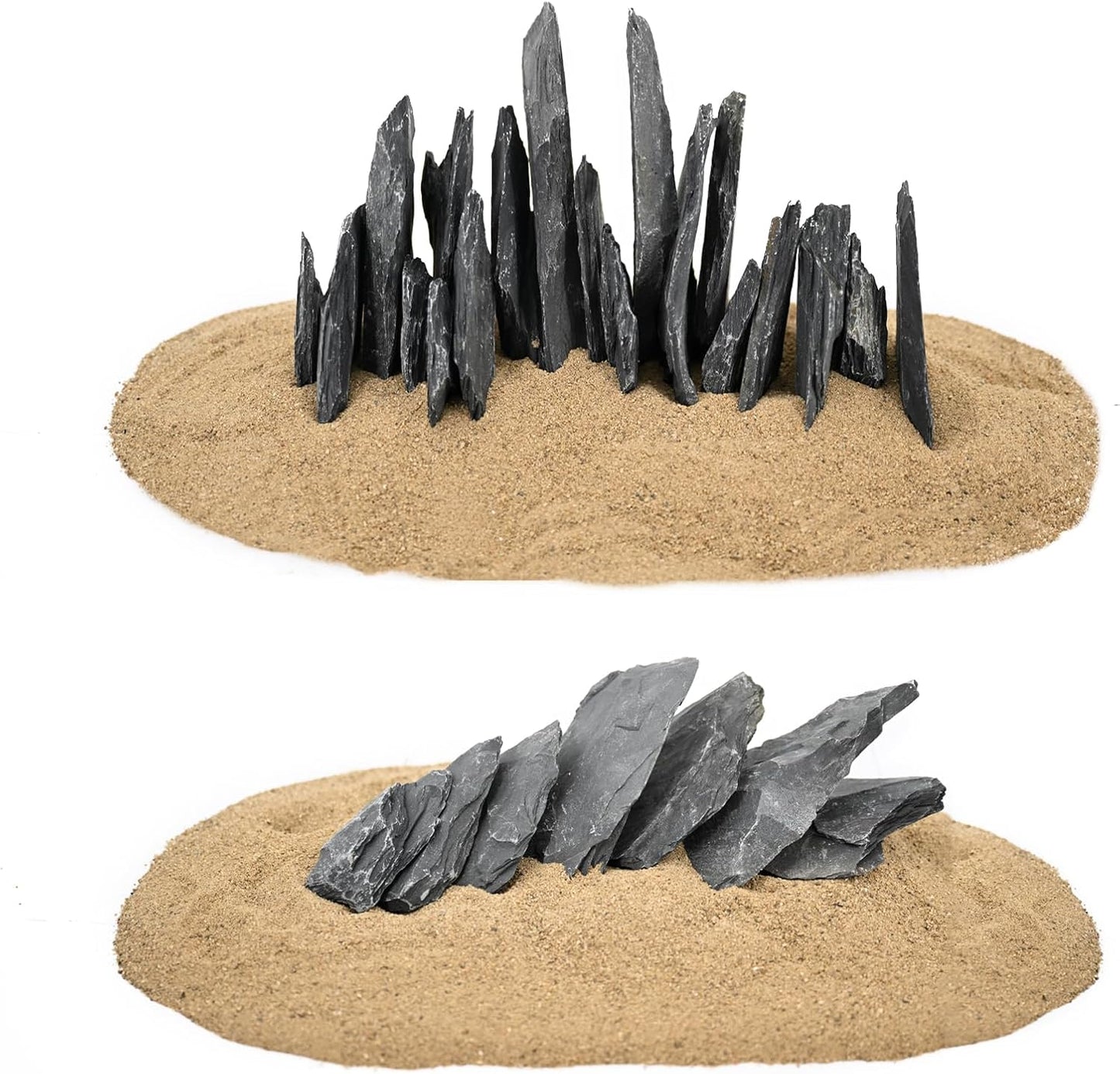 Natural Slate Stone Rocks 2 to 6 inch Aquariums Stone for Aquascaping,Terrariums,Reptile Enclosures,Paludariums, and Gardens-10lb