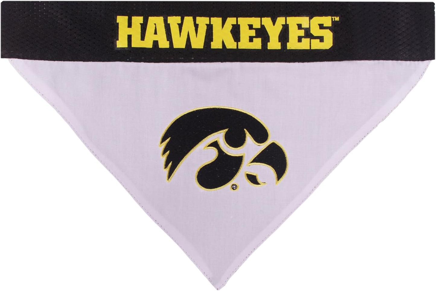Pets First Collegiate Pet Accessories, Reversible Bandana, Iowa Hawkeyes, Small/Medium
