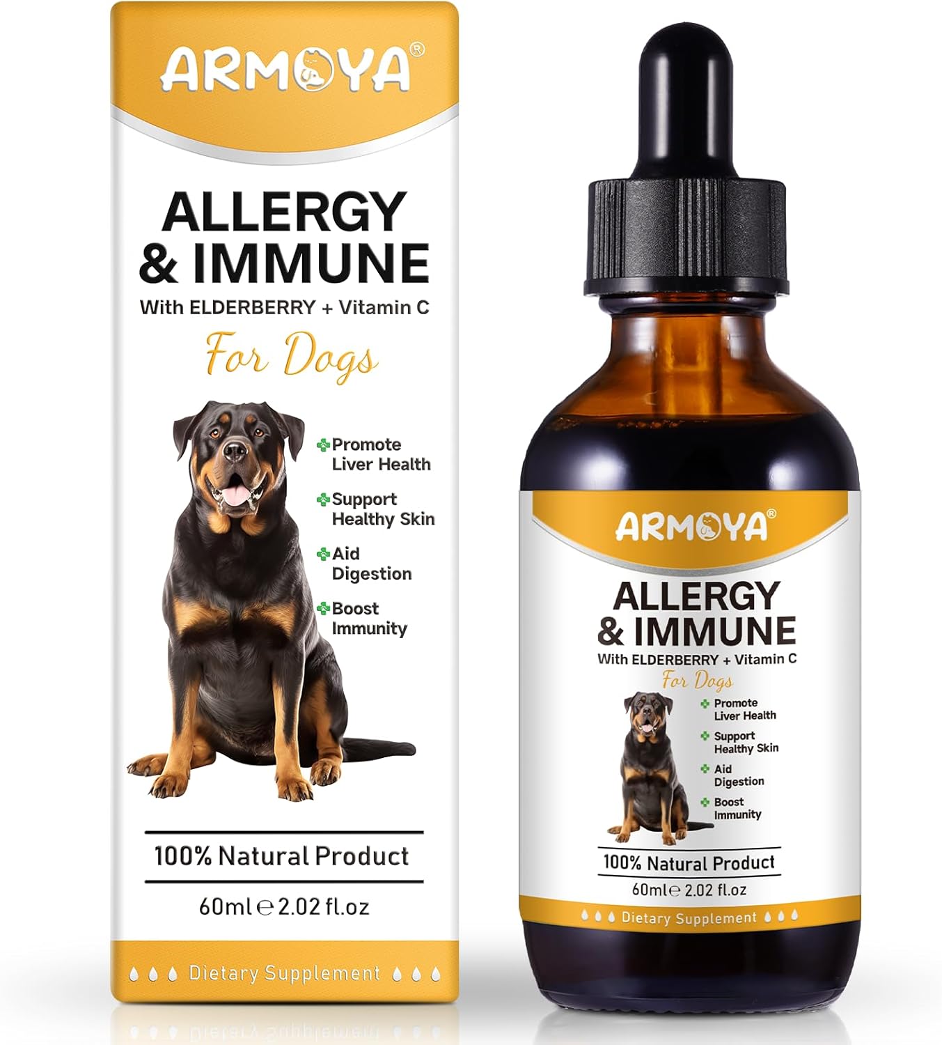 Allergy Relief Drops for Dogs,Allergy and Immune,Immune Support Supplement,Dog Supplement,Natural Pet Supplement for Dog Allergy Relief with Turmeric & Milk Thistle