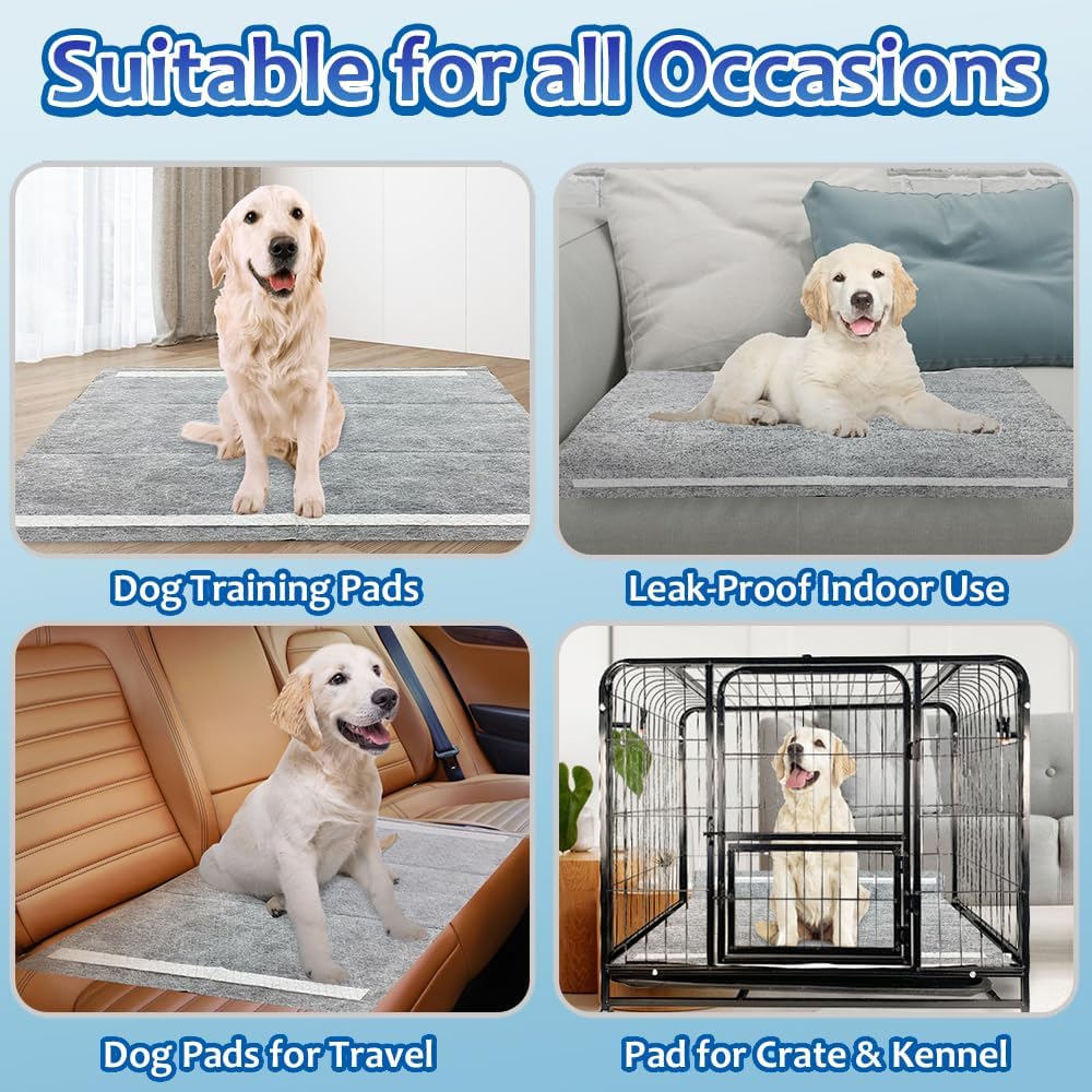 Charcoal Dog Pee Pads Extra Large 28“x34”, Puppy Pads XL 30 Count, Potty Pads for Dogs, Disposable Urine Bed Pads for Odor-Control, X-Large Piddle Underpads, Training Liners for Housebreaking