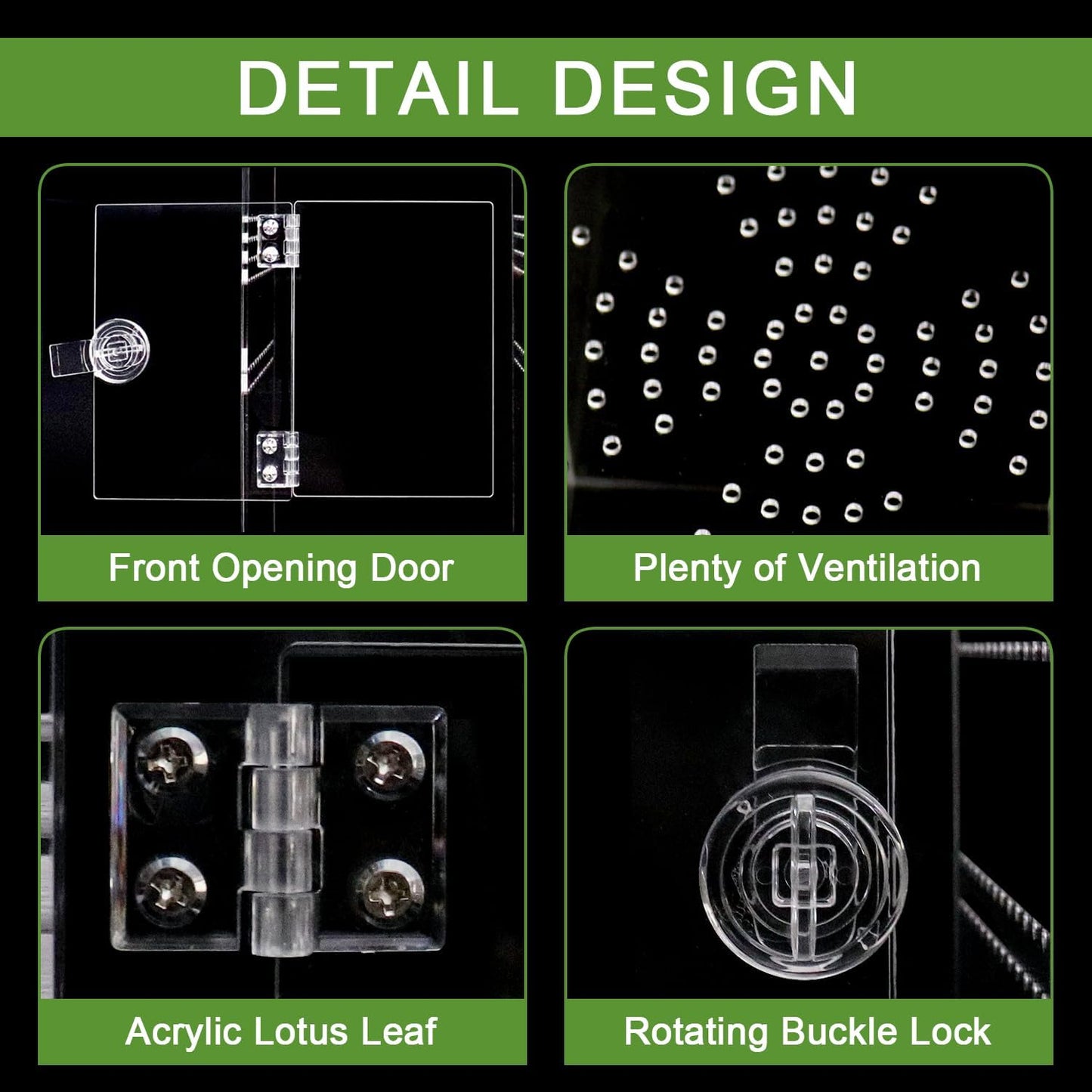 Spider Terrarium Kit, Jumping Spider Enclosure with Hideout, Rope Bridge, Ledge Ladder, Micro Habitat Terrarium for Small Tree Dwelling Reptiles, Arboreal Tarantula Enclosure (6x6x9 Inches)
