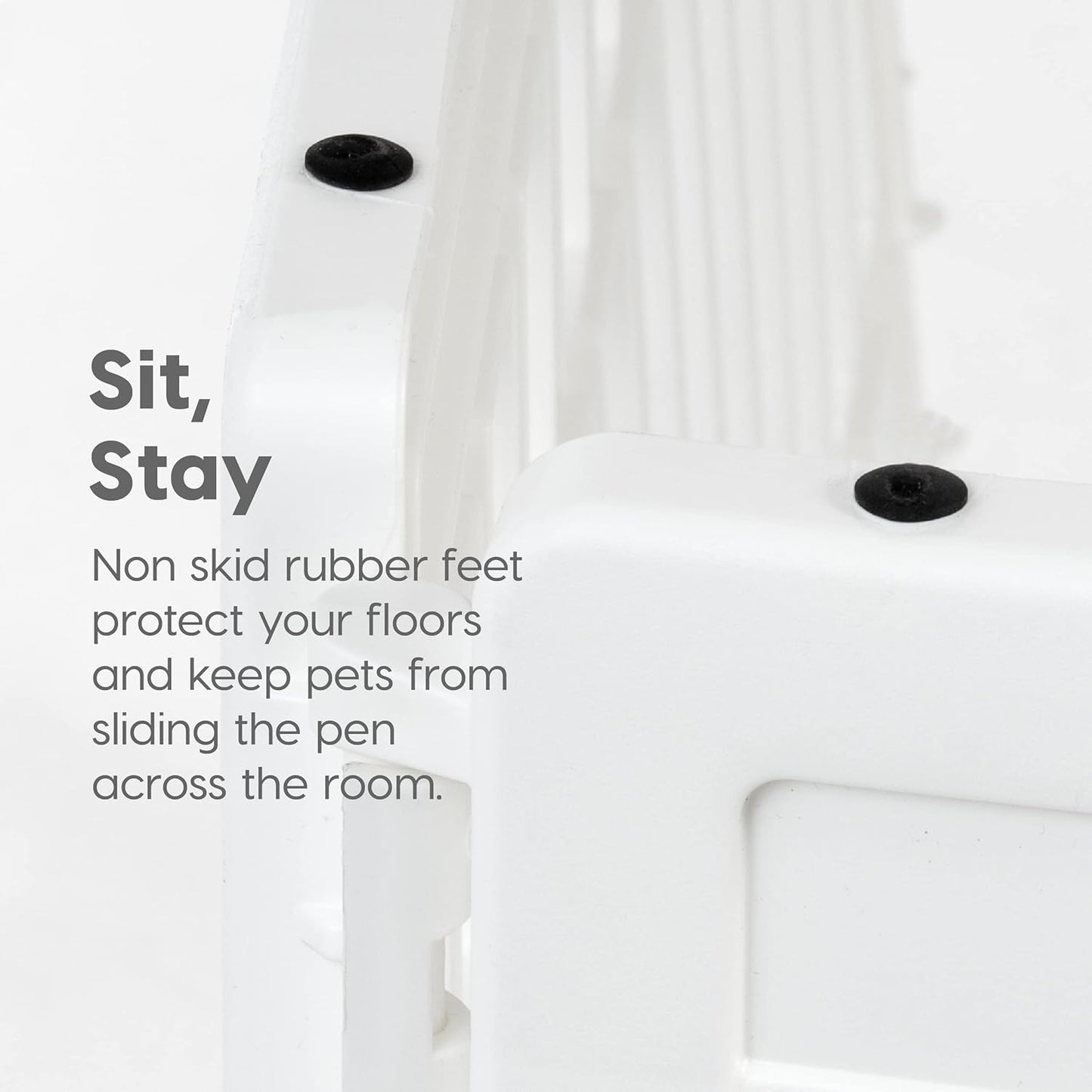 IRIS USA 24" 4-Panel Dog Playpen with Door, 35 x 35 x 24, Puppy Playpen, Dog Play Pen Indoors, Pet Fence, Puppies/Small Dogs, White