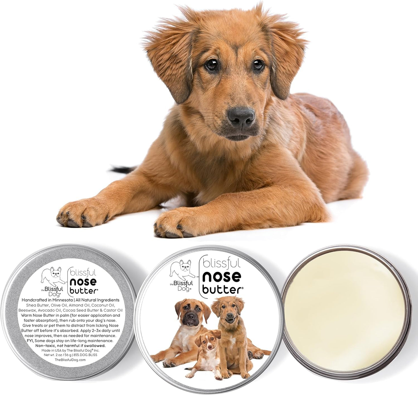 3 Cute Puppies Unscented Nose Butter - Dog Nose Butter, 1 Ounce