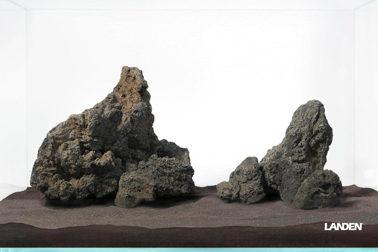 LANDEN Black Icelandic Lava Stone Natural Rocks (18lbs, 3~11 inches,11pcs) for Aquariums, Paludariums, Terrariums, Caves and Rocky Peaks, Mountainous Desert Landscapes