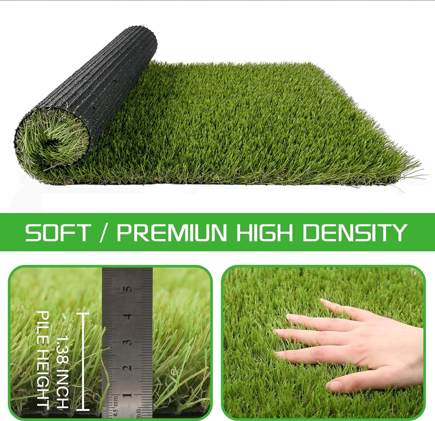 Artificial Grass Turf for Dogs 5 ft x 8 ft,1.38 inch Fake Grass Pee Pad for Puppy Potty Training，Faux pet Grass Rug for Indoor/Outdoor Patio,Dogs Wee Wee Pad,Turf Grass Mat for Dogs Potty