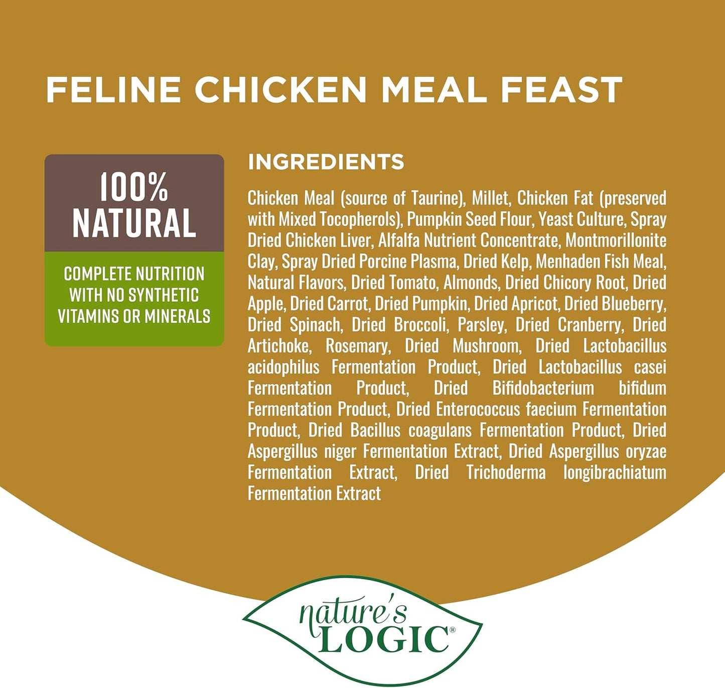 Nature's Logic Feline Chicken Meal Feast Cat Food - High-Protein Dry Food for Cats, 100% Natural Nutrition with Probiotics & Prebiotics - All Life Stages - Chicken, 7.7lbs