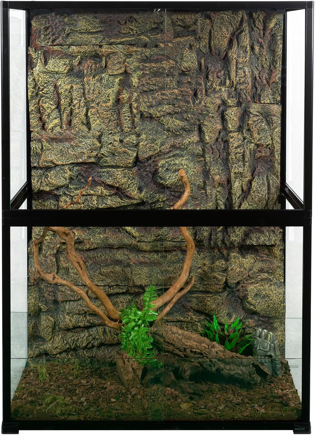 REPTIZOO 135 Gallon Glass Reptile Terrarium Tank, 36" x 18" x 48" Wide & Tall Reptile Terrarium, Chameleon Cage with Sliding Front Door Top Screen Ventilation, Easy Assembly