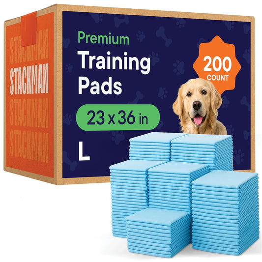 Puppy Pads Pet Pee Pads 23"x36" [200-Count] Pet Training Disposable Pads, Medium Breed Pad, Leak-Proof, Bulk Case Pack - for Cocker Spaniels, Beagles, French Bulldogs, Heavy Duty Surface Protector