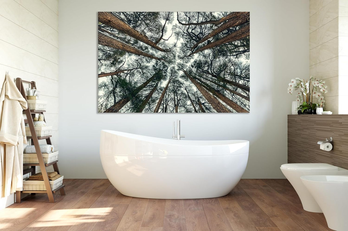 Nature Wall Art Prints - Ocean Forest Mountain Lake Canvas Landscapes - Small to Extra Large Living Room Bedroom Kitchen Bathroom Décor (Trees and Sky, 16L" x 24W")