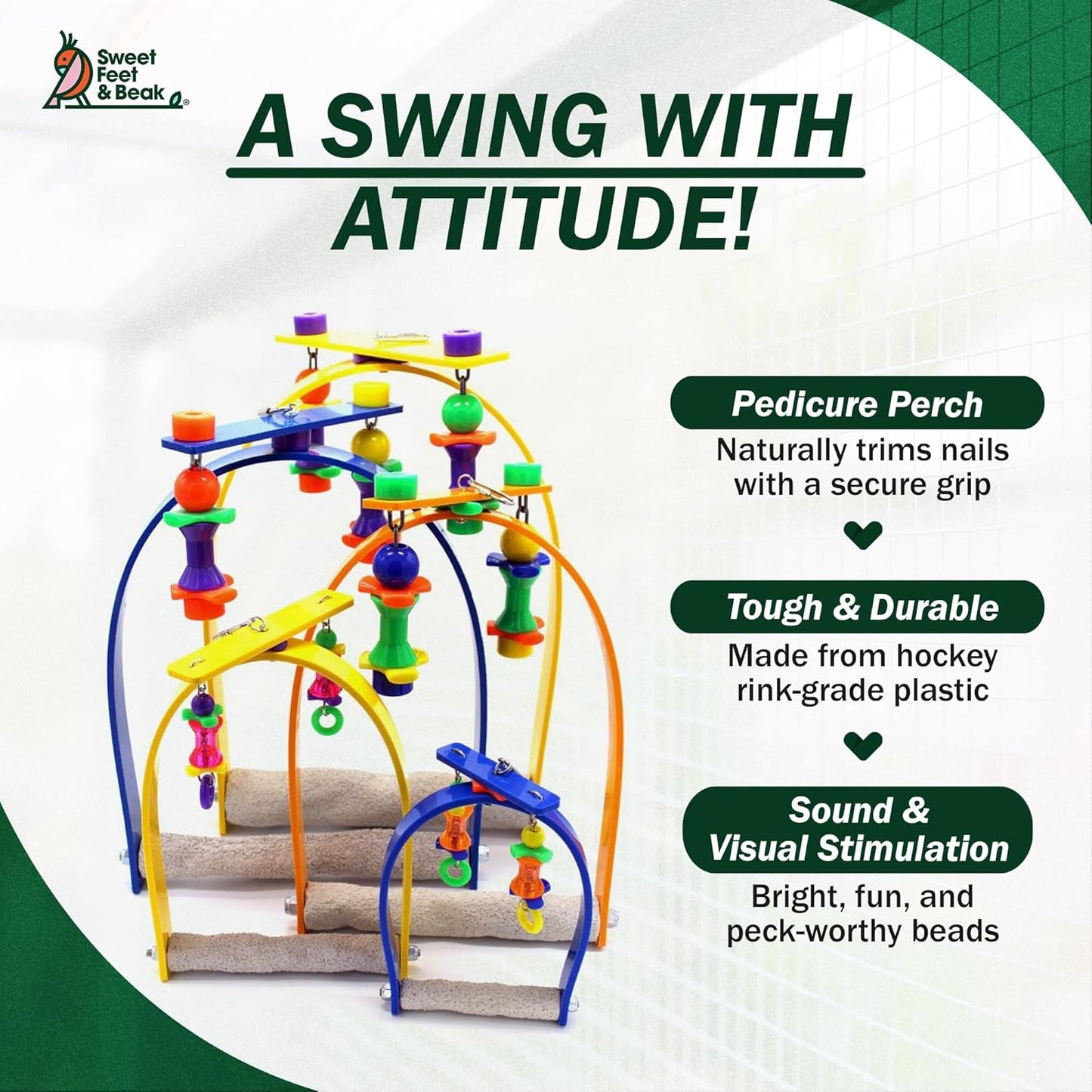 Small Whirly Bird - Perfect Cage Toy Stimulates Visual and Physical Activity - Safe, Non-Toxic, Cage Accessories for Small Birds