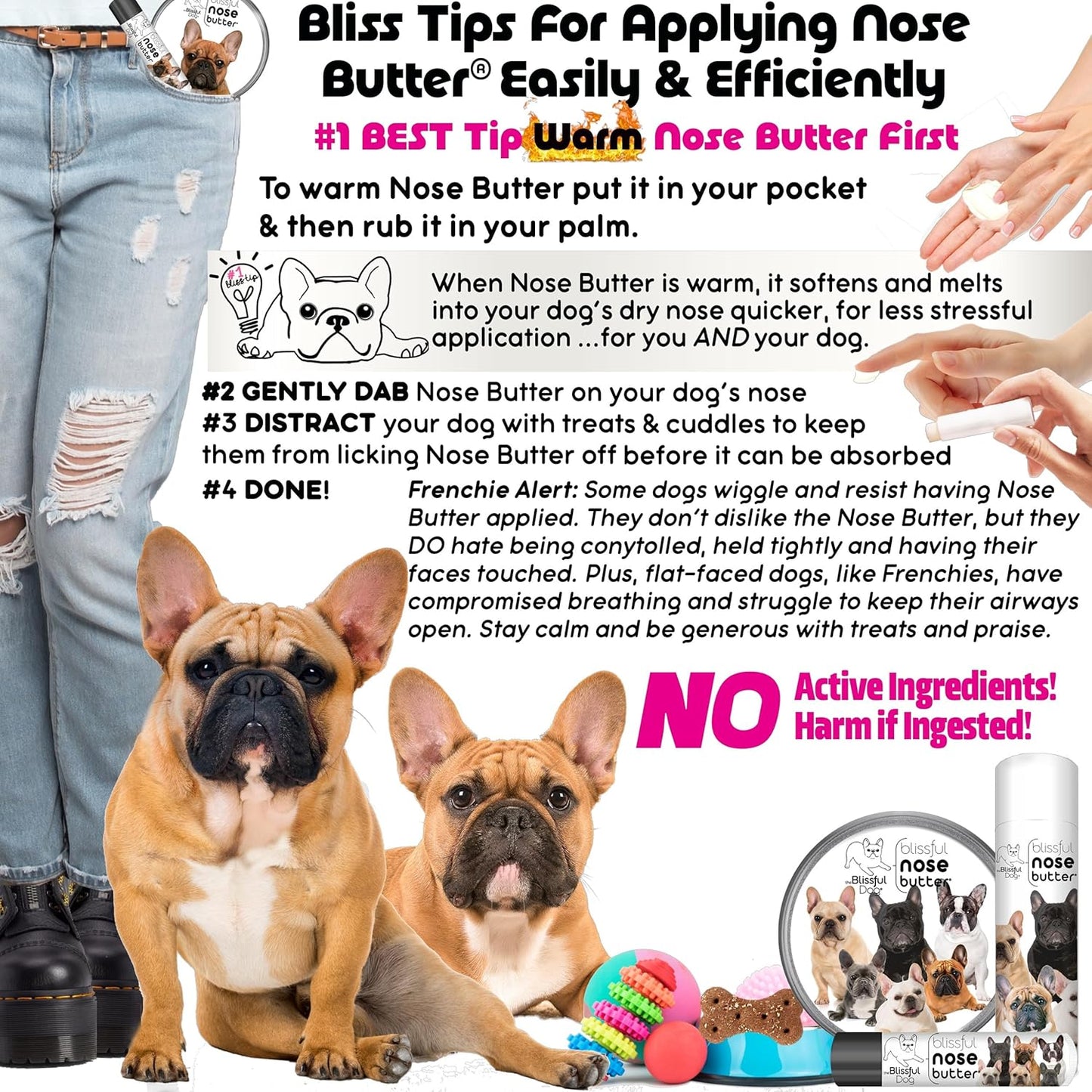 The Blissful Dog Fawn French Nose Butter, Versatile Dog Nose Balm for Dry Nose, Handcrafted Nose Moisturizer, Easy-to-Apply Dog Essentials, Unscented, 1 oz.