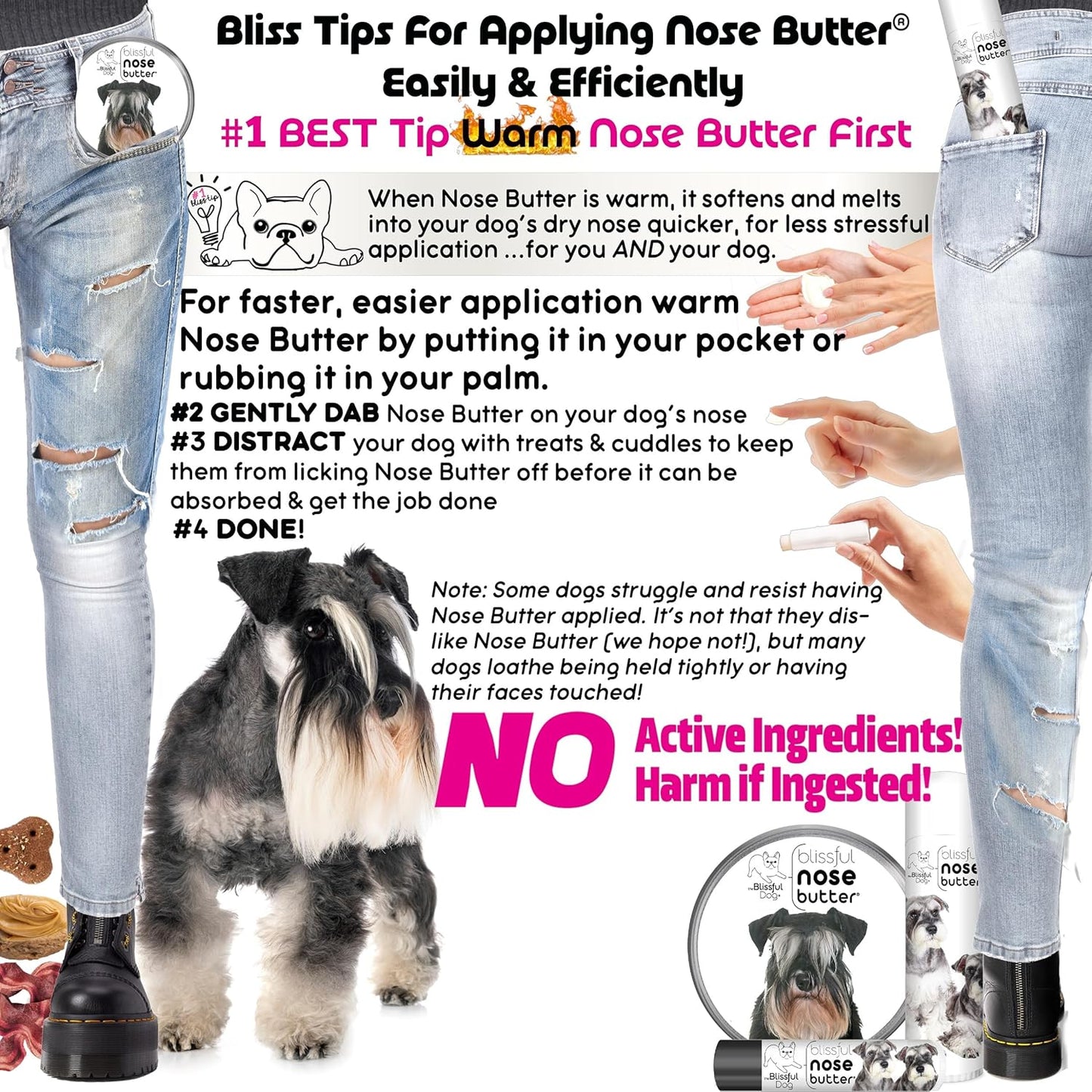The Blissful Dog Schnauzer Unscented Nose Butter, 16oz