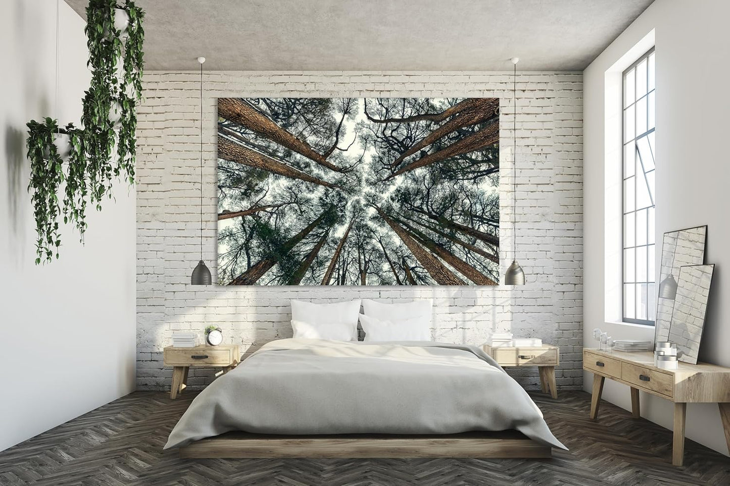 Nature Wall Art Prints - Ocean Forest Mountain Lake Canvas Landscapes - Small to Extra Large Living Room Bedroom Kitchen Bathroom Décor (Trees and Sky, 16L" x 24W")